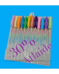 12 varavīksnes gradienta fluorescējošu gēlu pildspalvu komplekts