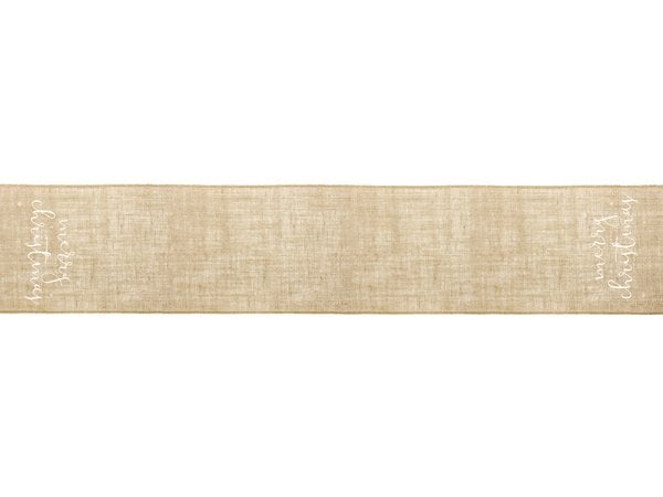 Jute table runner Merry Christmas, white, 50x250cm