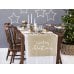 Jute table runner Merry Christmas, white, 50x250cm