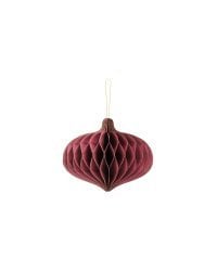 Paper honeycomb ornament Oval, deep red, 16x15cm