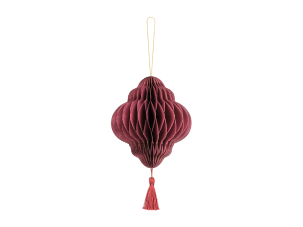 Paper honeycomb ornament Lantern, deep red, 12x15cm