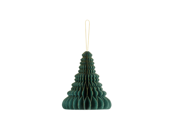 Paper honeycomb ornament Christmas tree, bottle green, 15cm