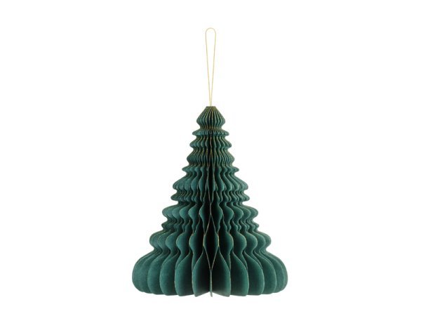 Paper honeycomb ornament Christmas tree, bottle green, 24cm