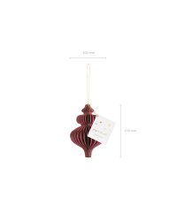 Paper honeycomb ornament Icicle, burgundy, 10x15 cm
