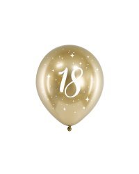 Glossy Balloons 30cm, 18, gold (1 pkt / 6 pc.)