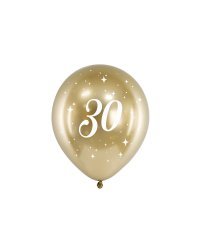 Glossy Balloons 30cm, 30, gold (1 pkt / 6 pc.)