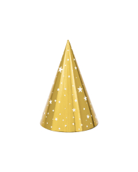 Party hats Stars, gold, 16cm (1 pkt / 6 pc.)