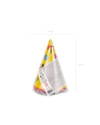 Party hats Dots, mix, 16cm (1 pkt / 6 pc.)