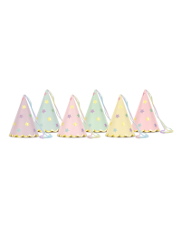 Party hats Stars, mix, 14.5cm (1 pkt / 6 pc.)