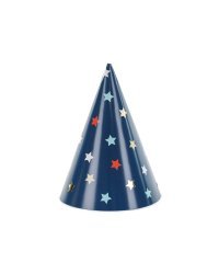 Party hats Stars, 16 cm, mix (1 pkt / 6 pc.)