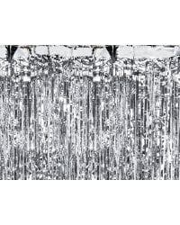 Party curtain, silver, 0.9 x 2.5m
