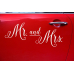 Wedding day car sticker - Mr. and Mrs.