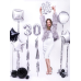 Foil balloon weight, silver (1 pkt / 4 pc.)