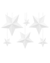 Decoration Stars, white (1 pkt / 6 pc.)