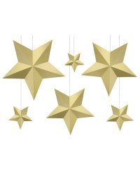 Decoration Stars, gold (1 pkt / 6 pc.)