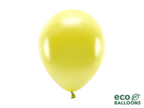 Eco Balloons 26cm metallic, yellow (1 pkt / 100 pc.)