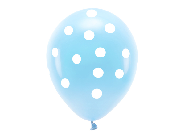 Pastel Eco Balloons 33 cm, Dots, sky-blue (1 pkt / 6 pc.)