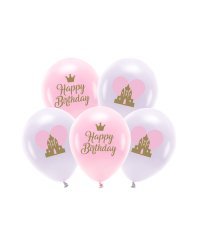 Eco Balloons 33 cm, Happy Birthday, mix (1 pkt / 5 pc.)