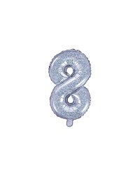 Foil Balloon Number ''8'', 35cm, holographic