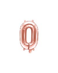 Foil Balloon Number ''0'', 35cm, rose gold