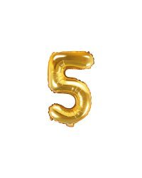 Foil Balloon Number ''5'', 35cm, gold