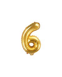 Foil Balloon Number ''6'', 35cm, gold