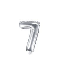 Foil Balloon Number ''7'', 35cm, silver