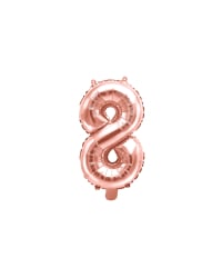 Foil Balloon Number ''8'', 35cm, rose gold