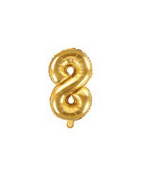 Foil Balloon Number ''8'', 35cm, gold