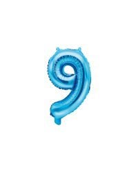 Foil Balloon Number ''9'', 35cm, blue