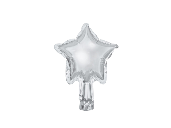 Foil balloons Stars, 12cm, silver (1 pkt / 25 pc.)