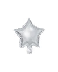 Foil balloons Stars, 22cm, silver (1 pkt / 25 pc.)