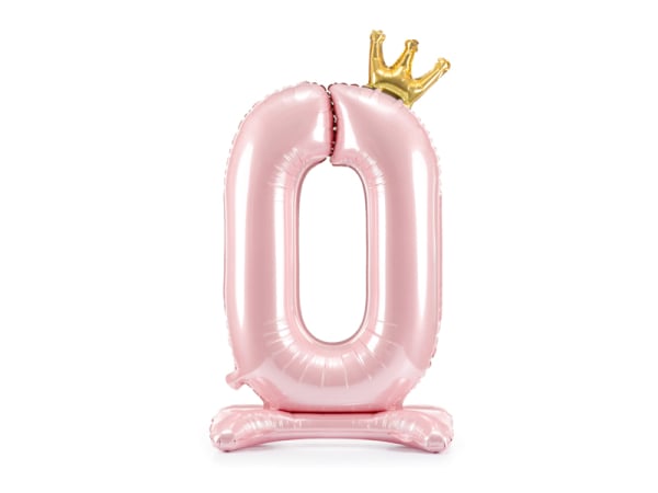  Standing foil balloon Number ''0'' , 84 cm, light pink