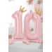 Standing foil balloon Number ''1'' , 84 cm, light pink