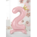 Standing foil balloon Number ''2'' , 84 cm, light pink