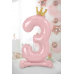  Standing foil balloon Number ''3'' , 84 cm, light pink