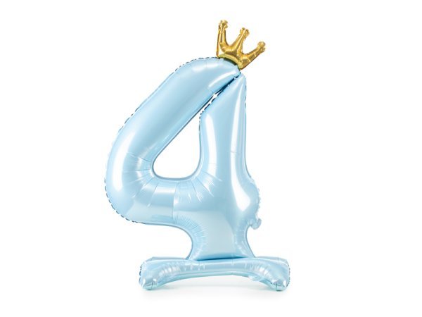  Standing foil balloon Number ''4'' , 84 cm, sky-blue