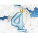  Standing foil balloon Number ''4'' , 84 cm, sky-blue