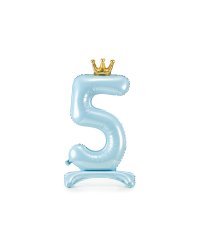  Standing foil balloon Number ''5'' , 84 cm, sky-blue