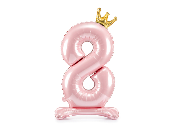  Standing foil balloon Number ''8'' , 84 cm, light pink