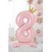  Standing foil balloon Number ''8'' , 84 cm, light pink