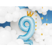  Standing foil balloon Number ''9'' , 84 cm, sky-blue