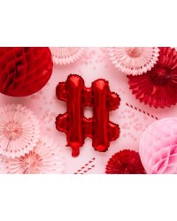 Foil Balloon sign ''#'', 35cm, red