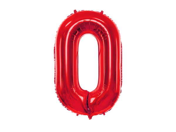 Foil Balloon Number ''0'', 86cm, red