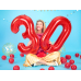 Foil Balloon Number ''0'', 86cm, red