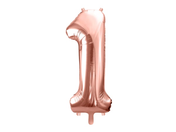 Foil Balloon Number ''1'', 86cm, rose gold