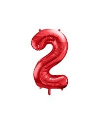 Foil Balloon Number ''2'', 86cm, red