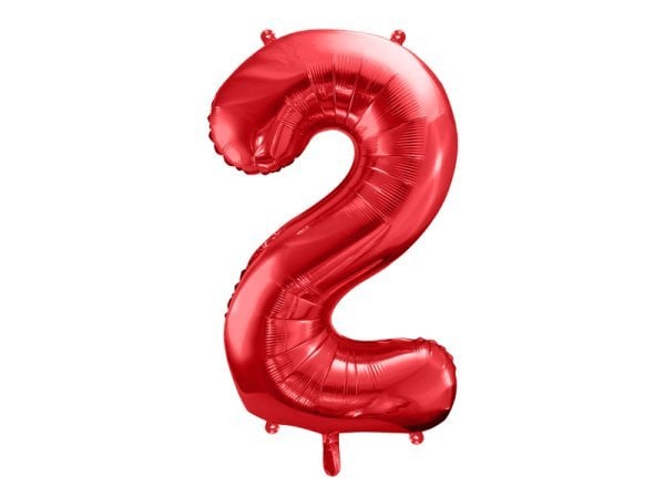 Foil Balloon Number ''2'', 86cm, red