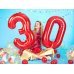 Foil Balloon Number ''2'', 86cm, red