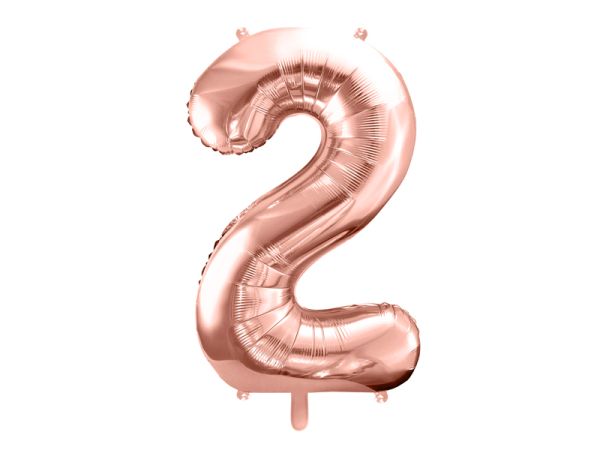 Foil Balloon Number ''2'', 86cm, rose gold